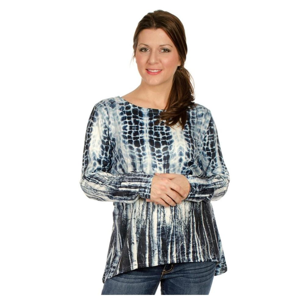 0207 Kristine Large High Low Tie Dye and Bling Sublimation Shirt Longsleeve